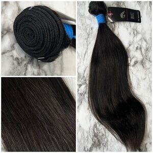 16 Inch Brazilian Human Hair  Unprocessed Natural Straight black Hair Bu…